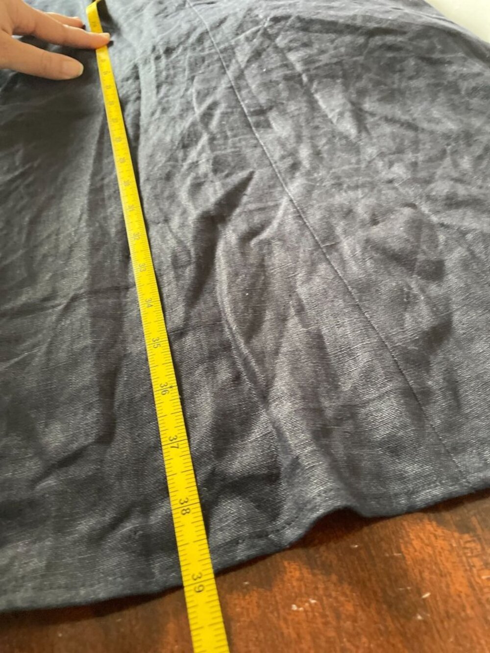 Reformation Spaulding 100% Linen Dress Sz 8  Black Ruffle Strap Formal Date - Picture 15 of 15